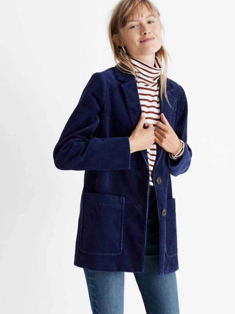 Madewell Corduroy Dorset Blazer - Navy - Small